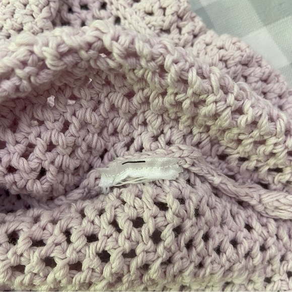 Tna crochet sweater cotton powder pink 2XS short sleeves round neck summer knit - Picture 5 of 12